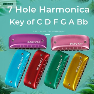 【DREAMLIFE】Excellent Quality Diatonic Harmonica Mouth Organ with 7Holes Key of C D F G A Bb