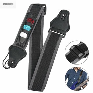 【DREAMLIFE】Guitar Strap Nylon13.7x7x4cm Black For Acoustic Electric Bass Fashionable