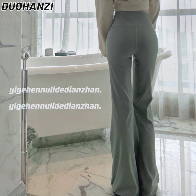 duohanzi-กางเกงโยคะ-ขาบาน-เอวสูง-กระชับสัดส่วน-กางเกงฉลาม-พีช-ยกสะโพก-กางเกงกีฬา-ฟิตเนส-กางเกงฉลาม