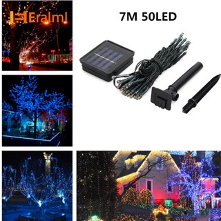 Eralml สายไฟหิ่งห้อย Led 50 ดวง พลังงานแสงอาทิตย์ กันน้ํา 7 เมตร สําหรับตกแต่งต้นคริสต์มาส กลางแจ้ง