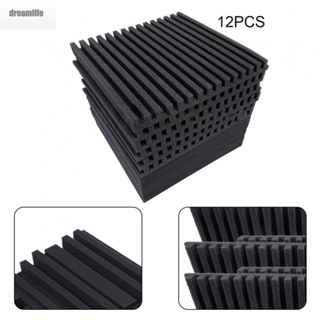 【DREAMLIFE】Soundproof Cotton 12Pcs Acoustic Black Insulation Sound Proofing Sound-absorbing