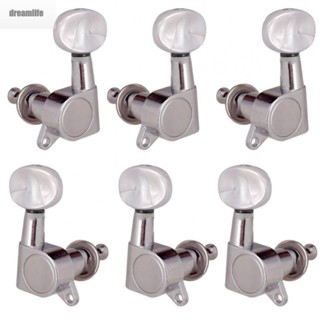 【DREAMLIFE】Guitar Knob 3L3R/2L4R/2R4L/6L/6R Black Plastic Silver Guitar Tuning Peg