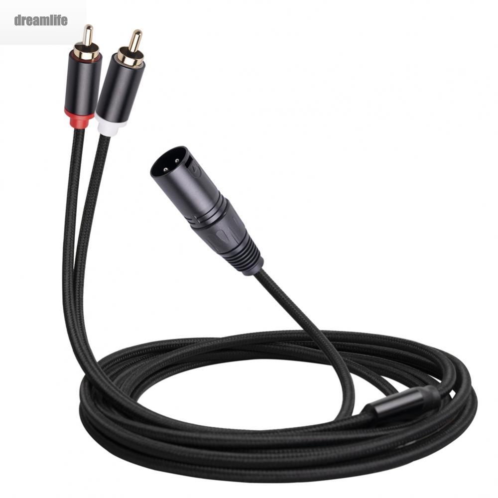 dreamlife-male-audio-cable-microphone-xlr-male-to-2-rca-male-y-adapter-aluminum-alloy