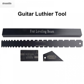 【DREAMLIFE】Guitar Luthier Tool 4 PCS Dual Scale Design Measure Stainless Steel Practical