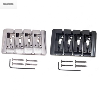 【DREAMLIFE】Bass Bridge Fixed 4 String Bass Bridge L Shape Metal With Screws And Wrench
