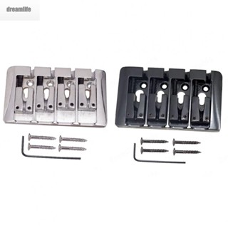 【DREAMLIFE】Bass Bridge Fixed 4 String Bass Bridge L Shape Metal With Screws And Wrench