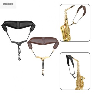 【DREAMLIFE】Saxophone Strap Leather Professional Saxophone Neck Strap For Tenor Alto Sax