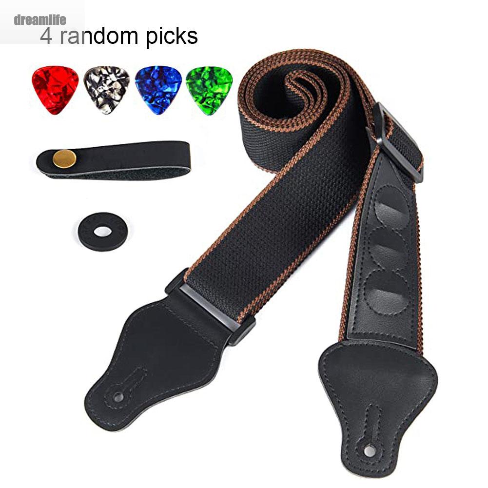 dreamlife-guitar-strap-adjustable-strap-felt-washers-guitar-neck-strap-polyester-fiber