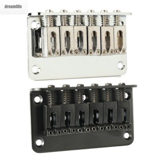 【DREAMLIFE】Hardtail Bridge 3.07 *1.7in 6 String Chrome/Black For Strat TL W/ Wrench