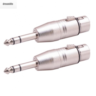 【DREAMLIFE】Microphone Adapters Male To Female Mic Silvery Stereo XLR Female To TRS