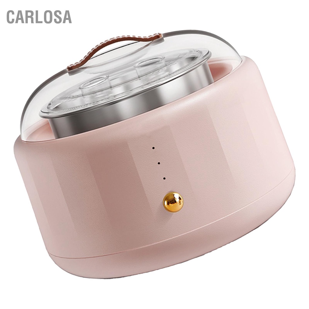 carlosa-เครื่องทำโยเกิร์ตอัตโนมัติเครื่องโยเกิร์ตกรีกพร้อมหม้อซับสแตนเลสสำหรับใช้ในบ้านปลั๊ก