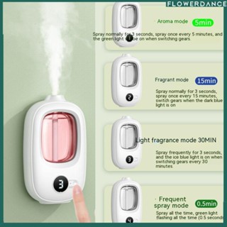 เครื่องกระจายกลิ่นหอมอัตโนมัติ 4 Gears พร้อมน้ำมันหอมระเหยแบบชาร์จไฟได้ความชื้นจอแสดงผลดิจิตอลอากาศสดชื่นห้องน้ำห้องนอนเครื่องหอมในครัวเรือนดอกไม้