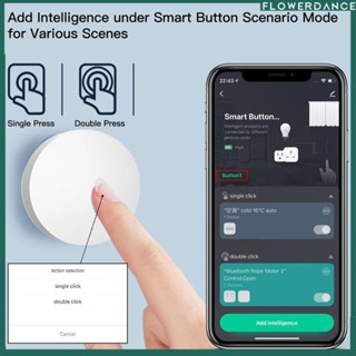 1gang Tuya Zigbee Button Scene Switchage Multi-scene Linkage Smart Switch Wireless Scene Switch Push Button Controller Battery Powered Automation Scenario ดอกไม้