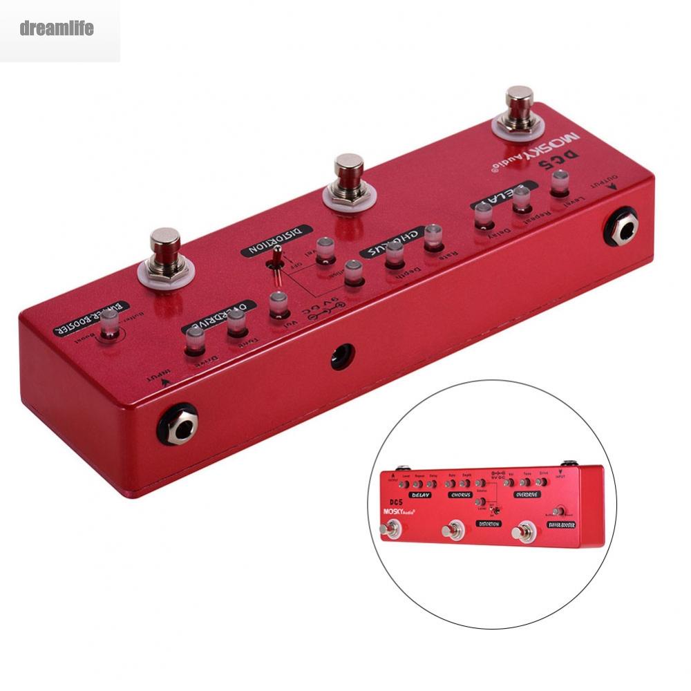 dreamlife-effect-pedal-6-in-1-booster-chorus-delay-distortion-guitar-high-quality