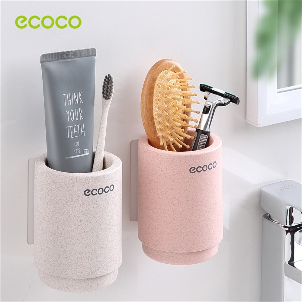 ecoco-simple-mouthwash-cup-brushing-cup-rack-home-wash-cup-ขายึดผนัง-cod