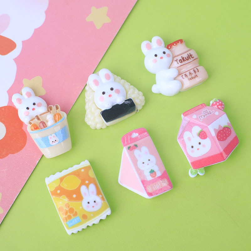 10-ชิ้น-เซต-สว่าง-การ์ตูน-กระต่าย-เรซิน-ด้านหลังแบน-สําหรับ-diy-เคสโทรศัพท์-กิ๊บติดผม-ครีม-กาว-อุปกรณ์เสริม-วัสดุ