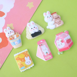 10 ชิ้น / เซต สว่าง การ์ตูน กระต่าย เรซิน ด้านหลังแบน สําหรับ DIY เคสโทรศัพท์ กิ๊บติดผม ครีม กาว อุปกรณ์เสริม วัสดุ