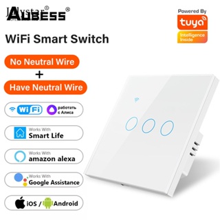 JULYSTAR 1/2/3/4 แก๊ง TUYA WiFi Smart Touch Switch Home Wall Button สำหรับ Alexa และ Google Home Assistant