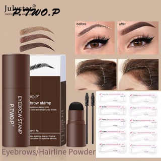 JULYSTAR P.TWO.P Eyebrow Stamp Shaping Kit-Brow Powder Stamp Makeup Reusable Eyebrow Stencils Eyebrow