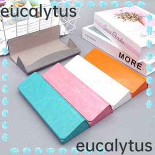 Eucalytus1 กล่องใส่แว่นตา หนัง PU สีพื้น ป้องกันแรงดัน 5 สี แฟชั่นสําหรับผู้หญิง