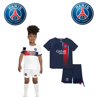 เสื้อกีฬาแขนสั้น ลายทีมชาติฟุตบอล PSG 23 24 ชุดเหย้า คุณภาพสูง สําหรับเด็ก