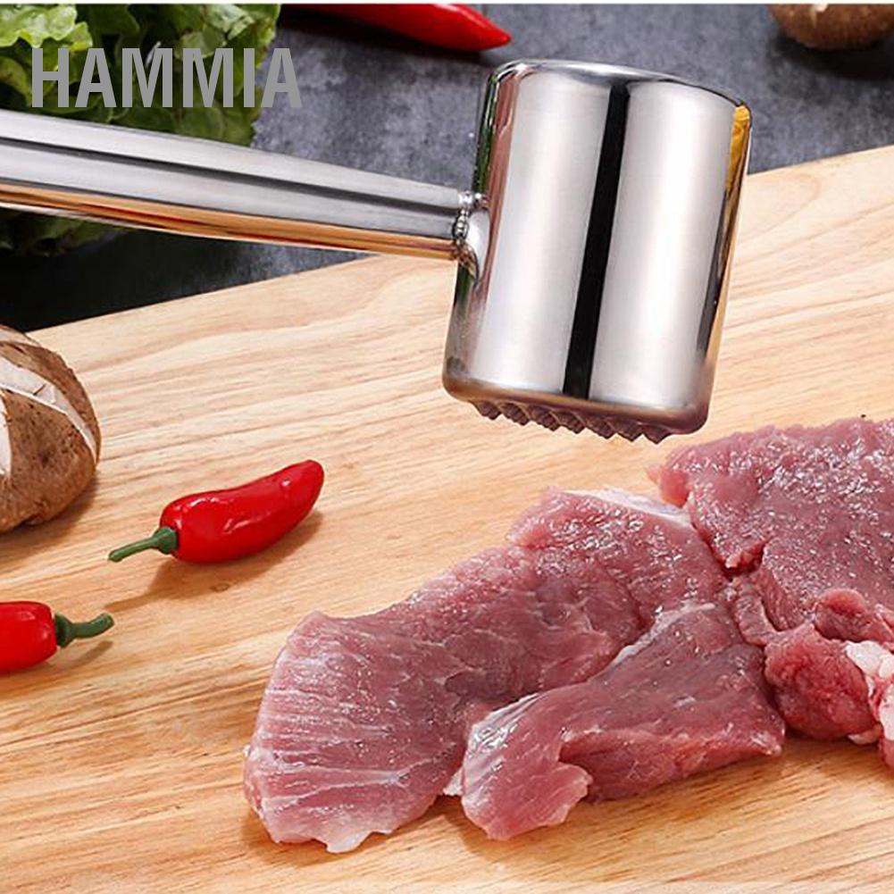 hammia-สแตนเลสเนื้อนุ่มเนื้อค้อนปอนด์สองด้านค้อนเนื้อครัวเครื่องมือ