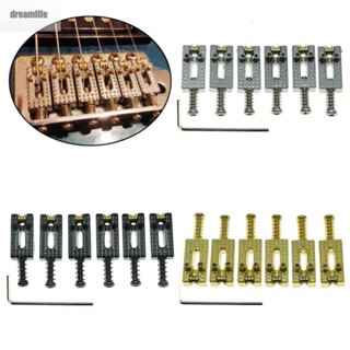 【DREAMLIFE】Saddle 10.5x 21mm 6Pcs Accessories Bridge Electric Guitar For Strat Tele