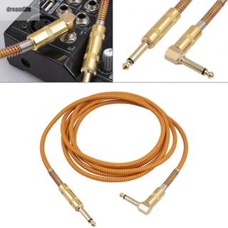 【DREAMLIFE】Connect Cable Accessories Cable Golden Right Angle Plug 1/4 Inch 10 Feet