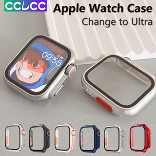 Cclcc เคส PC และกระจก ป้องกันหน้าจอ สําหรับ Apple Watch series 8 7 6 5 SE 3 2 1 iWatch 45 มม. 41 มม. 40 มม. 42 มม. 38 มม.