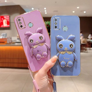 เคสโทรศัพท์มือถือ ซิลิโคนนิ่ม พร้อมขาตั้ง พับได้ สําหรับ Infinix Tecno Spark 6 Go KE5j KE5k