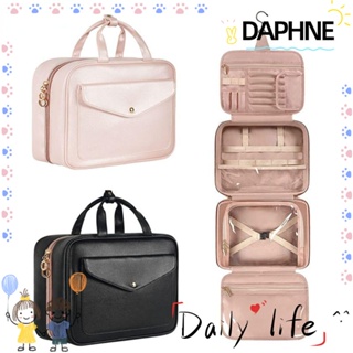 Daphne กระเป๋าเครื่องสําอาง หนัง PU กันน้ํา จุของได้เยอะ แฟชั่นสําหรับผู้หญิง