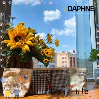 Daphne กระเป๋าเครื่องสําอาง กระเป๋าสตางค์ มีซิป แบบพกพา ลายสก๊อต ขนาดเล็ก เหมาะกับการเดินทาง