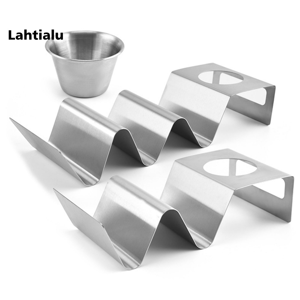 lahtialu-ขาตั้งสเตนเลส-ทนทาน-สําหรับวางทาโก้-แซนวิช-2-3-ช่อง