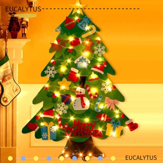 Eutus สายไฟ ผ้าสักหลาด ลายซานตาคลอส สําหรับตกแต่งต้นคริสต์มาส DIY
