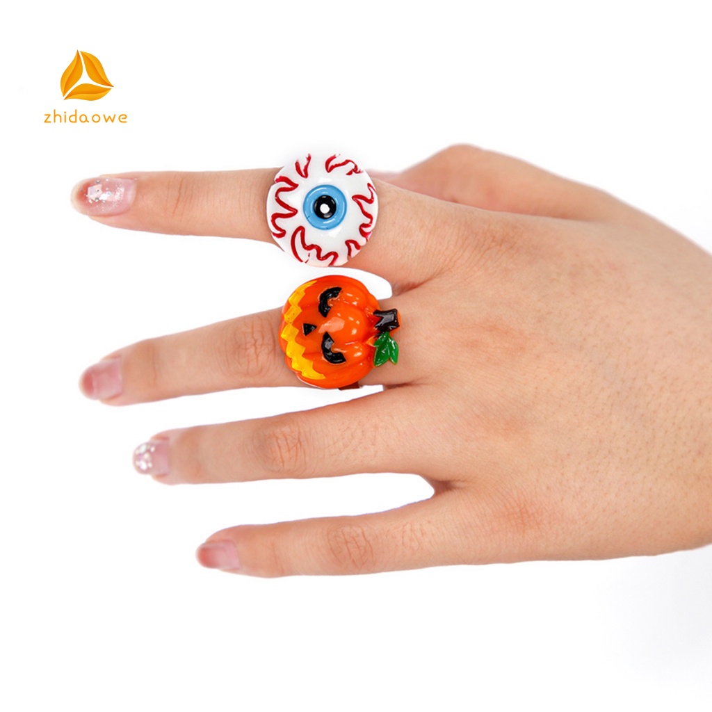 zhidaowe-ชุดแหวนฮาโลวีน-พร้อมแหวน-12-ชิ้น-สําหรับแต่งคอสเพลย์-ปาร์ตี้ฮาโลวีน
