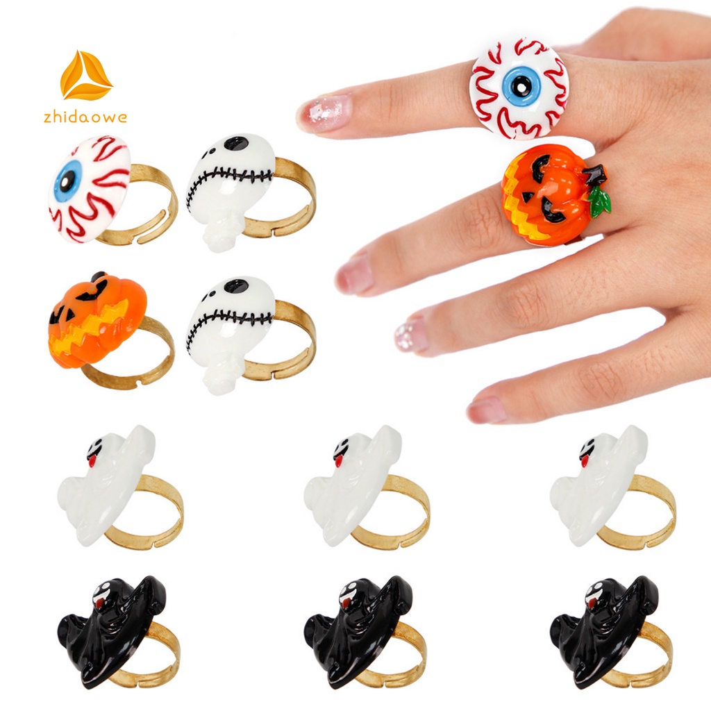 zhidaowe-ชุดแหวนฮาโลวีน-พร้อมแหวน-12-ชิ้น-สําหรับแต่งคอสเพลย์-ปาร์ตี้ฮาโลวีน