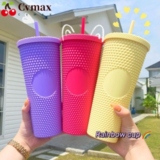 Cvmax ขวดน้ํา มีฉนวนกันความร้อน แบบสองชั้น พร้อมหลอดดูด สีชมพู สําหรับตุ๊กตาบาร์บี้ ปาร์ตี้ บาร์บี้