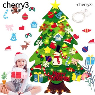 Cherry3 ต้นคริสต์มาส ผ้าสักหลาด ลายซานตาคลอส ของขวัญเทศกาล DIY สําหรับตกแต่ง