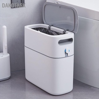 DAKOTASK ถังขยะในครัวเรือนห้องน้ำแคบสามารถบรรจุถังขยะอัตโนมัติพร้อมฝาปิดปิดผนึก
