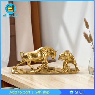 [Almencla1] ฟิกเกอร์รูปปั้นสัตว์ หมี และกระทิง สําหรับตกแต่งบ้าน