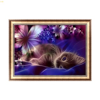 Com* ภาพปักครอสติชคริสตัล รูปแมว 5D สําหรับตกแต่งบ้าน ออฟฟิศ DIY