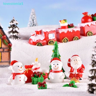 Loveoionia1 ตุ๊กตาเรซิ่น รูปซานตาคลอส สโนว์แมน ต้นคริสต์มาส ขนาดเล็ก สําหรับตกแต่งบ้าน ปาร์ตี้คริสต์มาส