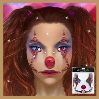 Loveoionia1 สติกเกอร์รอยสักชั่วคราว รูปกะโหลก ฮาโลวีน DIY สําหรับแต่งหน้า คอสเพลย์