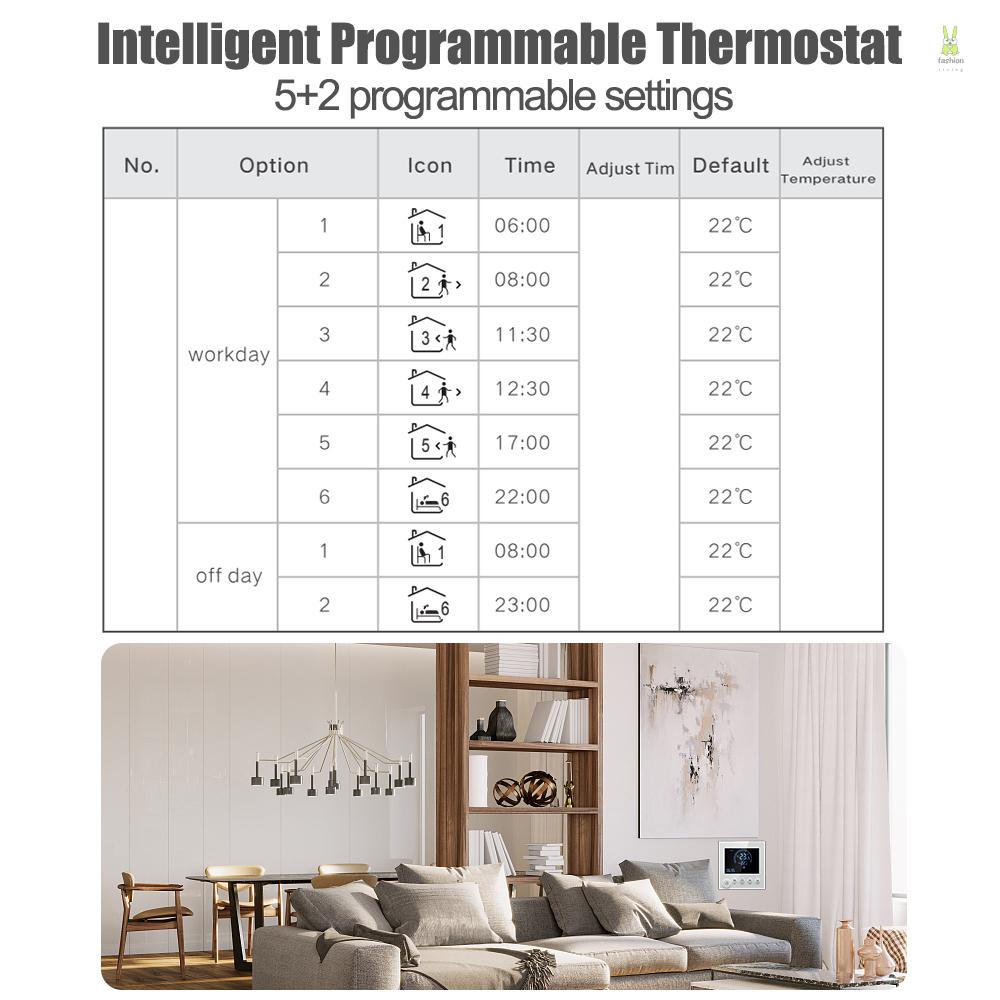 flt-tuya-เทอร์โมสตัทติดผนังอัจฉริยะ-wifi-ตั้งโปรแกรมได้-รีโมตคอนโทรล-เซ็นเซอร์-ntc-จอแสดงผล-lcd-ปุ่มสัมผัส-ทําความร้อนไฟฟ้า-พื้นอุ่น-เทอร์โมเรกูเลเตอร์ดิจิตอล-ควบคุมอุณหภูมิ