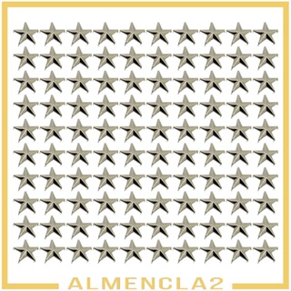 [Almencla2] หมุดโลหะ รูปดาวห้าแฉก น้ําหนักเบา ทนทาน สไตล์พังก์ สําหรับเข็มขัด เครื่องแต่งกาย DIY 100 ชิ้น