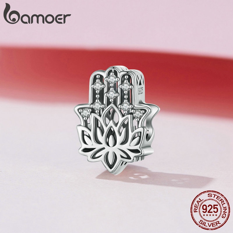 bamoer-จี้เงินแท้-925-รูปดอกบัว-ตาปีศาจ-สีเงิน-สไตล์วินเทจ-สําหรับสร้อยข้อมือ-diy