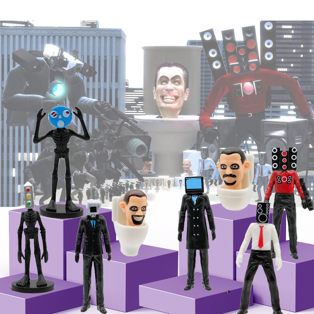 โมเดลตุ๊กตาฟิกเกอร์-skibidi-toilet-action-figure-speakerman-tv-man-monitor-man-ของเล่นสําหรับเด็ก-เก็บสะสม-ของขวัญ-9-ชิ้น