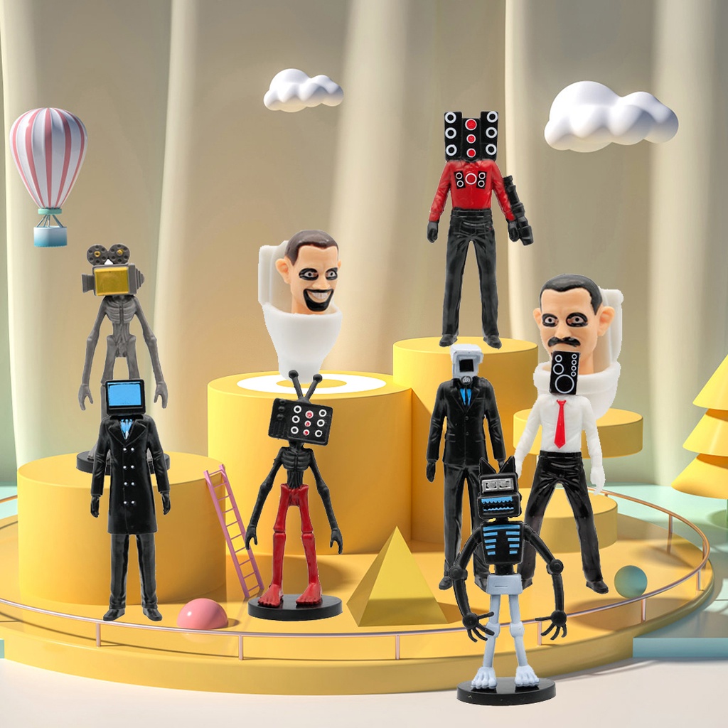 โมเดลตุ๊กตาฟิกเกอร์-skibidi-toilet-action-figure-speakerman-tv-man-monitor-man-ของเล่นสําหรับเด็ก-เก็บสะสม-ของขวัญ-9-ชิ้น