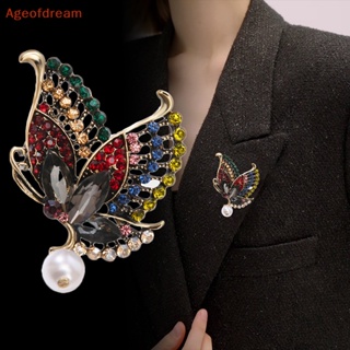 [Ageofdream] ใหม่ เข็มกลัดคริสตัล รูปผีเสื้อ แมลง ประดับพลอยเทียม เครื่องประดับ สําหรับผู้หญิง ปาร์ตี้ แต่งตัว ของขวัญ
