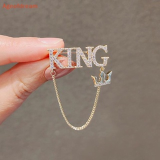 [Ageofdream] เข็มกลัด รูปตัวอักษร King น่ารัก ประดับมุก เครื่องประดับแฟชั่น สําหรับผู้ชาย ผู้หญิง งานแต่งงาน